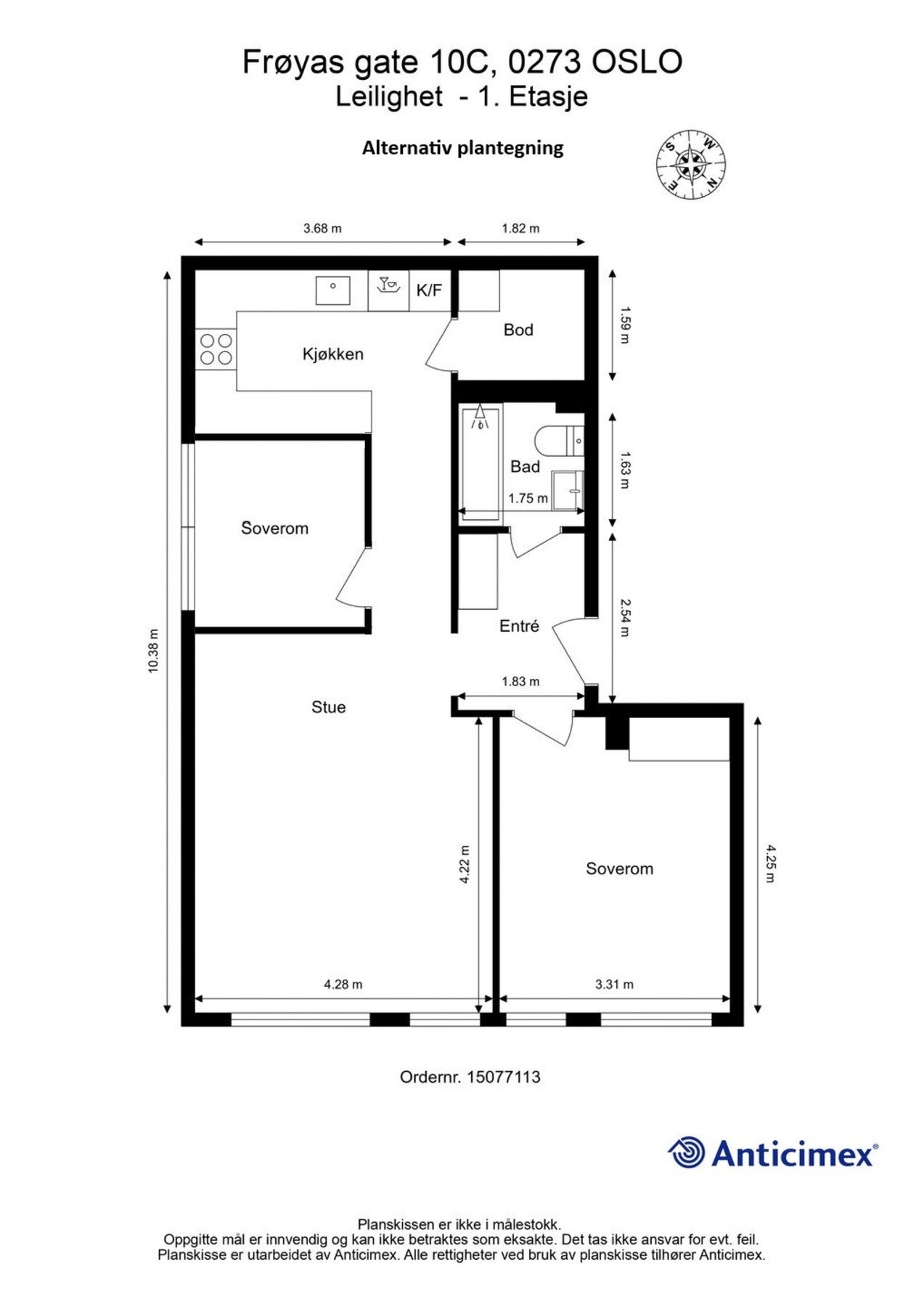 Alternativ planløsning. Kun ment som skisse. Galleribilde
