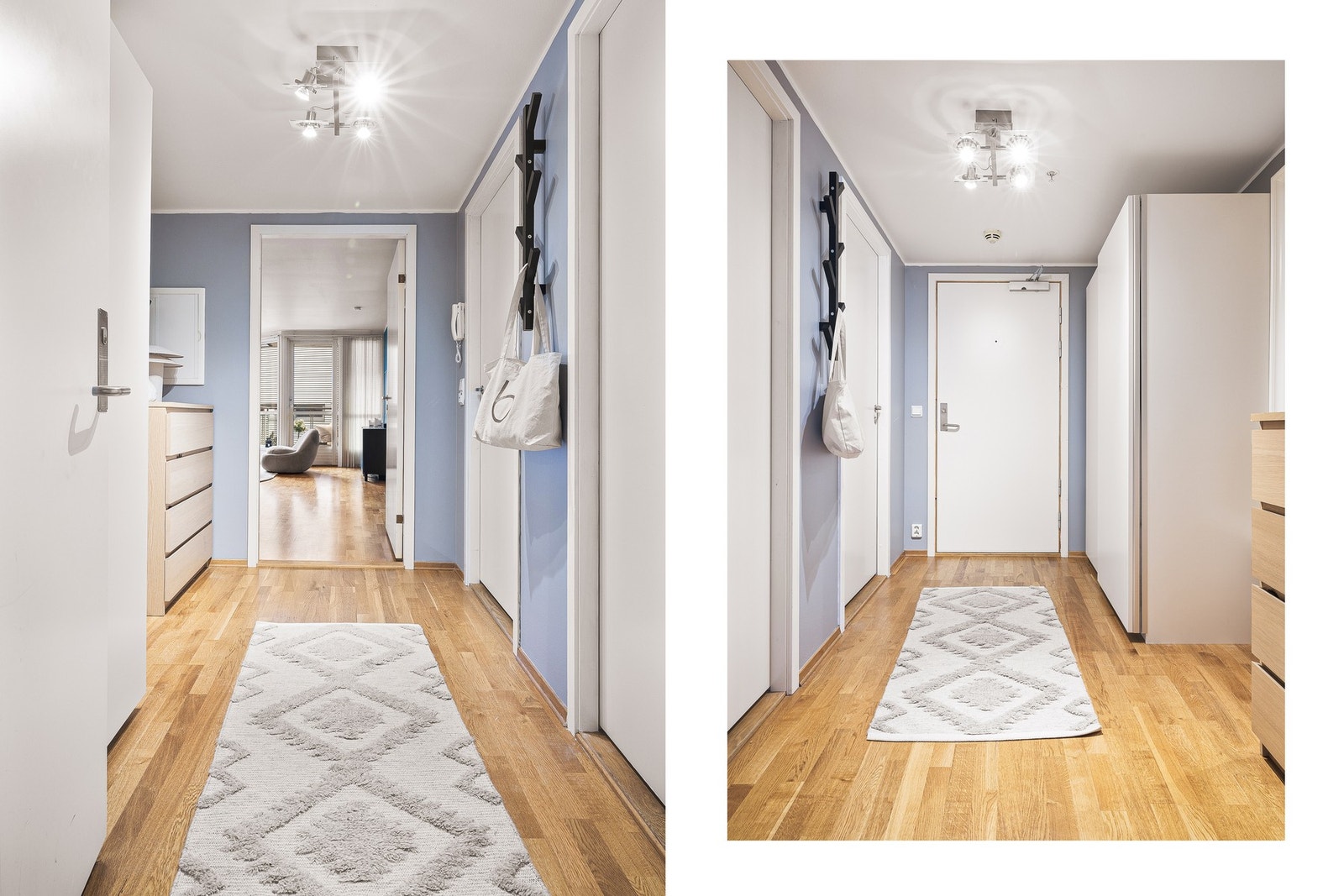 Entreen har god oppbevaringsplass til yttertøy og sko Galleribilde