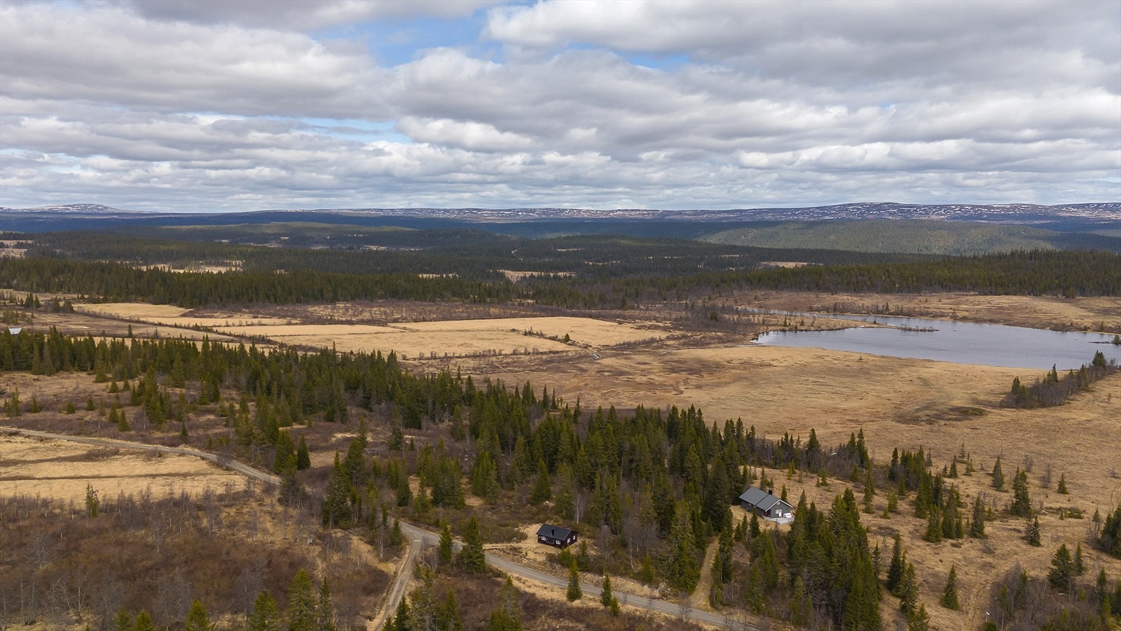 Dronefoto av området. Galleribilde