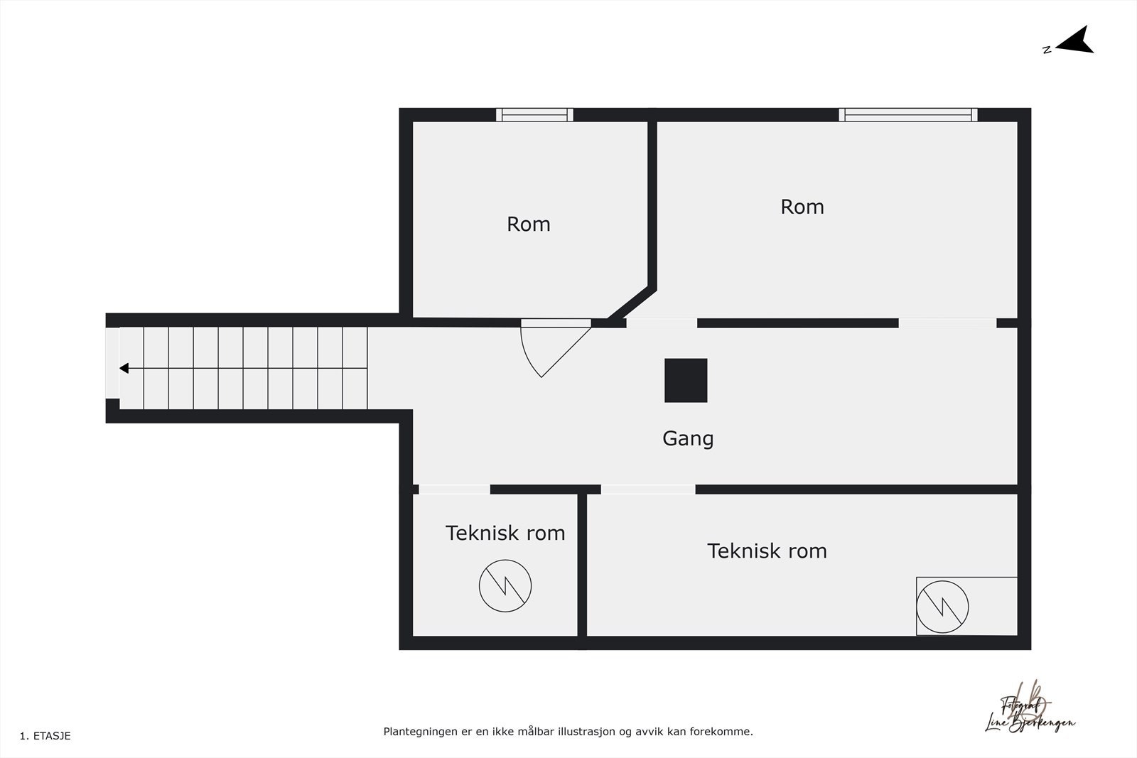 Plantegning kjeller - Separat inngang til kjeller Galleribilde