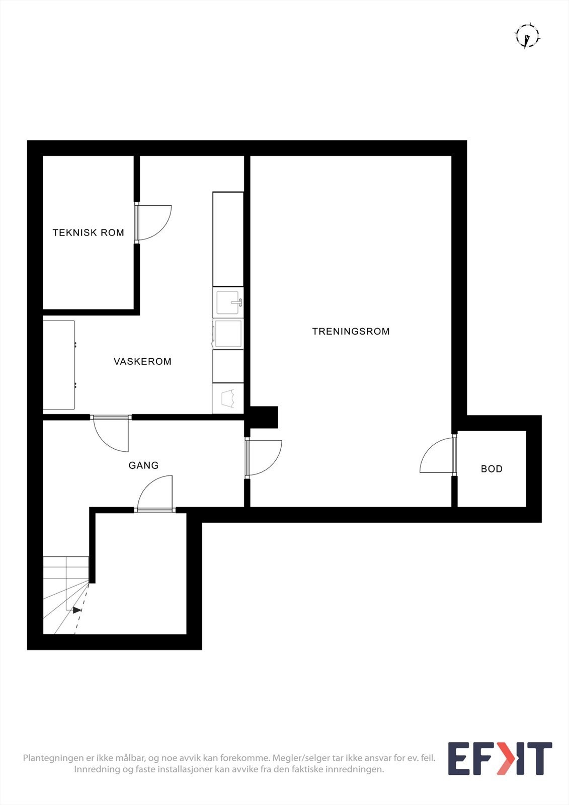 Plantegning kjeller. Galleribilde