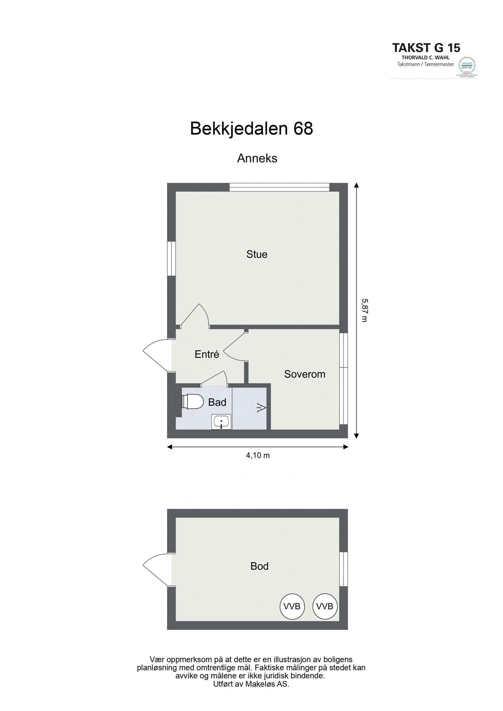 Bekkjedalen 68 - Anneks, bod - 2D Floor Plan Galleribilde