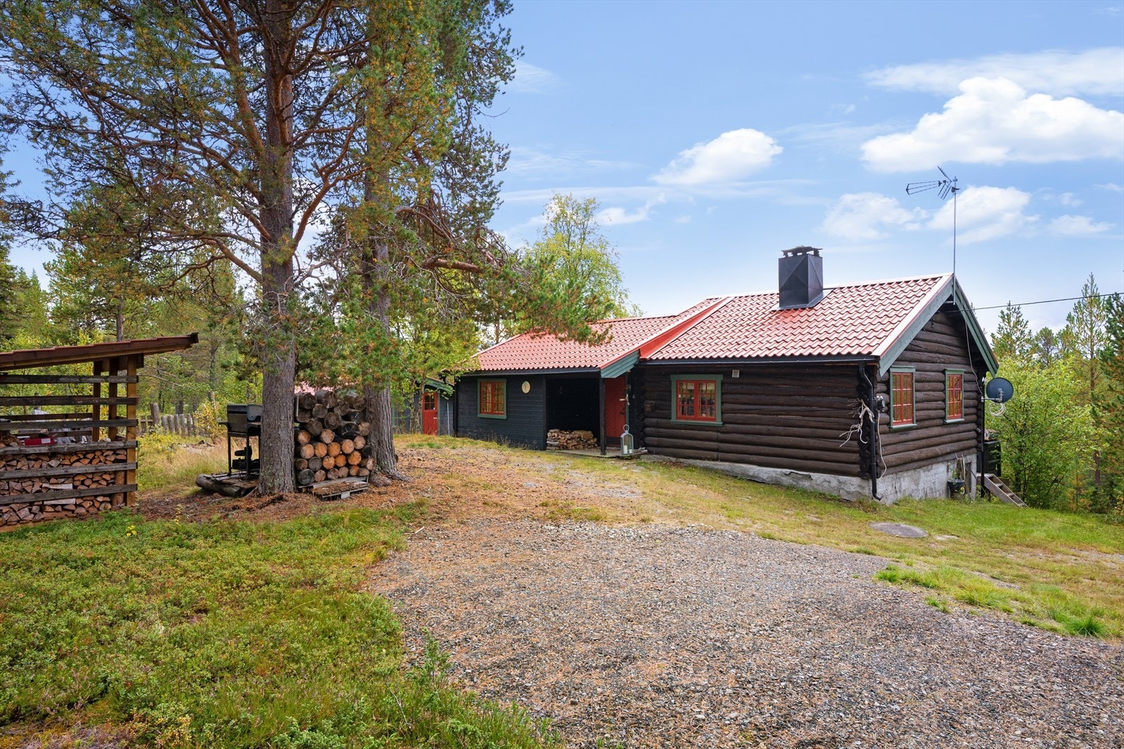 Det er innlagt strøm og vinterveg. Galleribilde