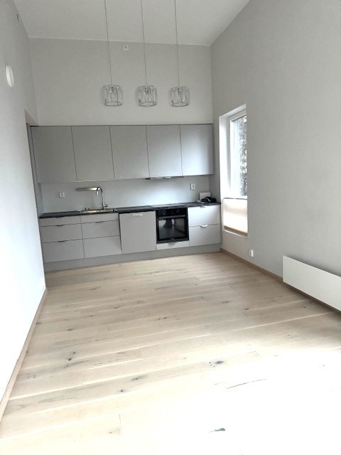 Stue med åpen kjøkkenløsning. Galleribilde