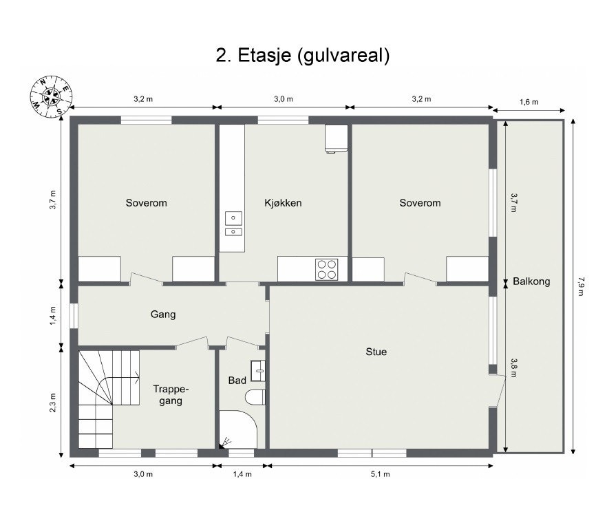 Plantegning 2.etg Galleribilde