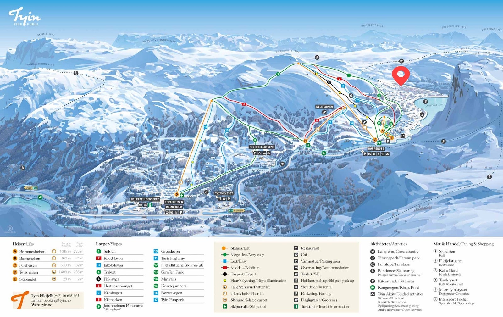 Oversikt heisanlegg med tomteområdets ca plassering Galleribilde