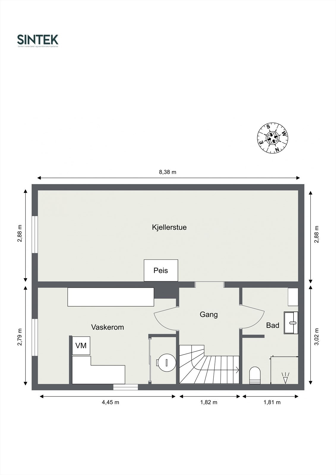 Plantegning kjeller. Galleribilde