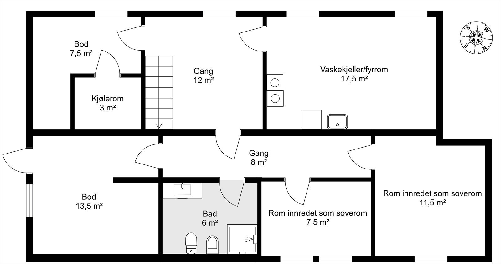 Planskisse kjelleretasje Galleribilde