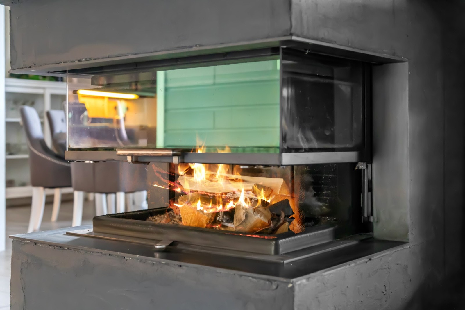 Moderne peis med enkel åpnemekanisme Galleribilde