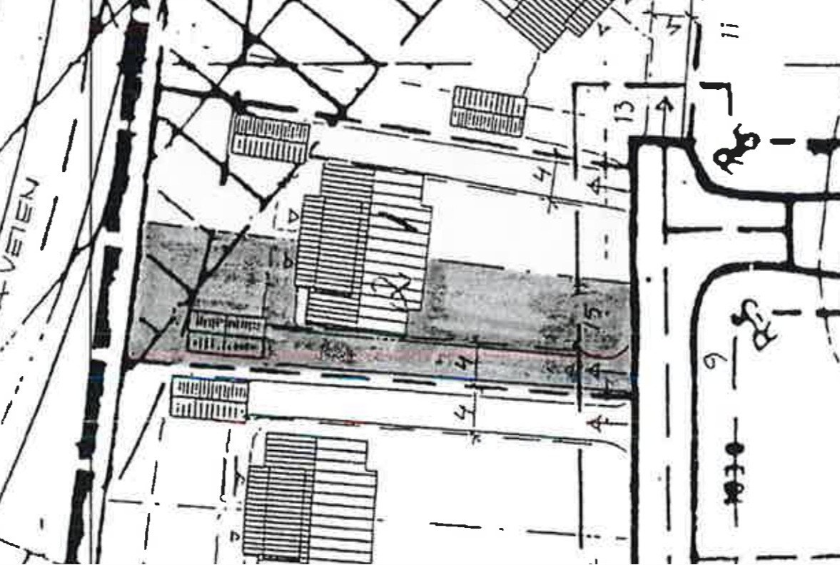 Kart over denne boligens tomt (Bokfinkveien 15A) i henhold til seksjoneringen Galleribilde