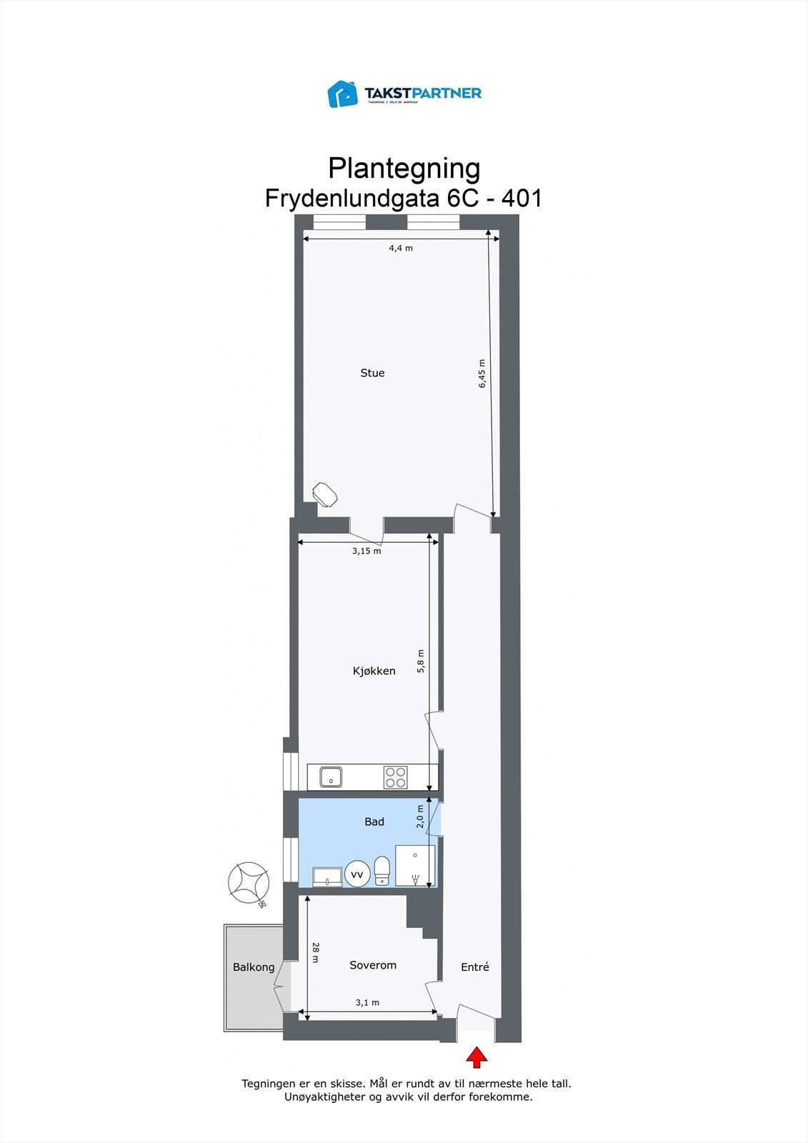 Plantegning, dagen løsning. Galleribilde