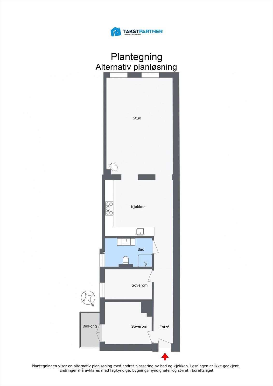 Alternativ planløsning. Galleribilde