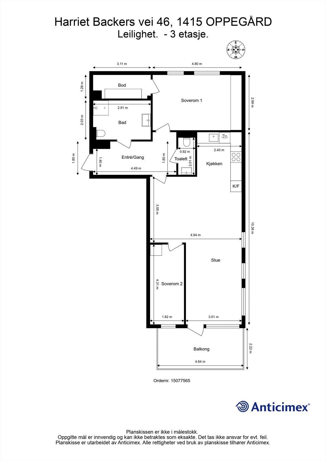 3 etasje - gjennomgående og endeløsning Galleribilde