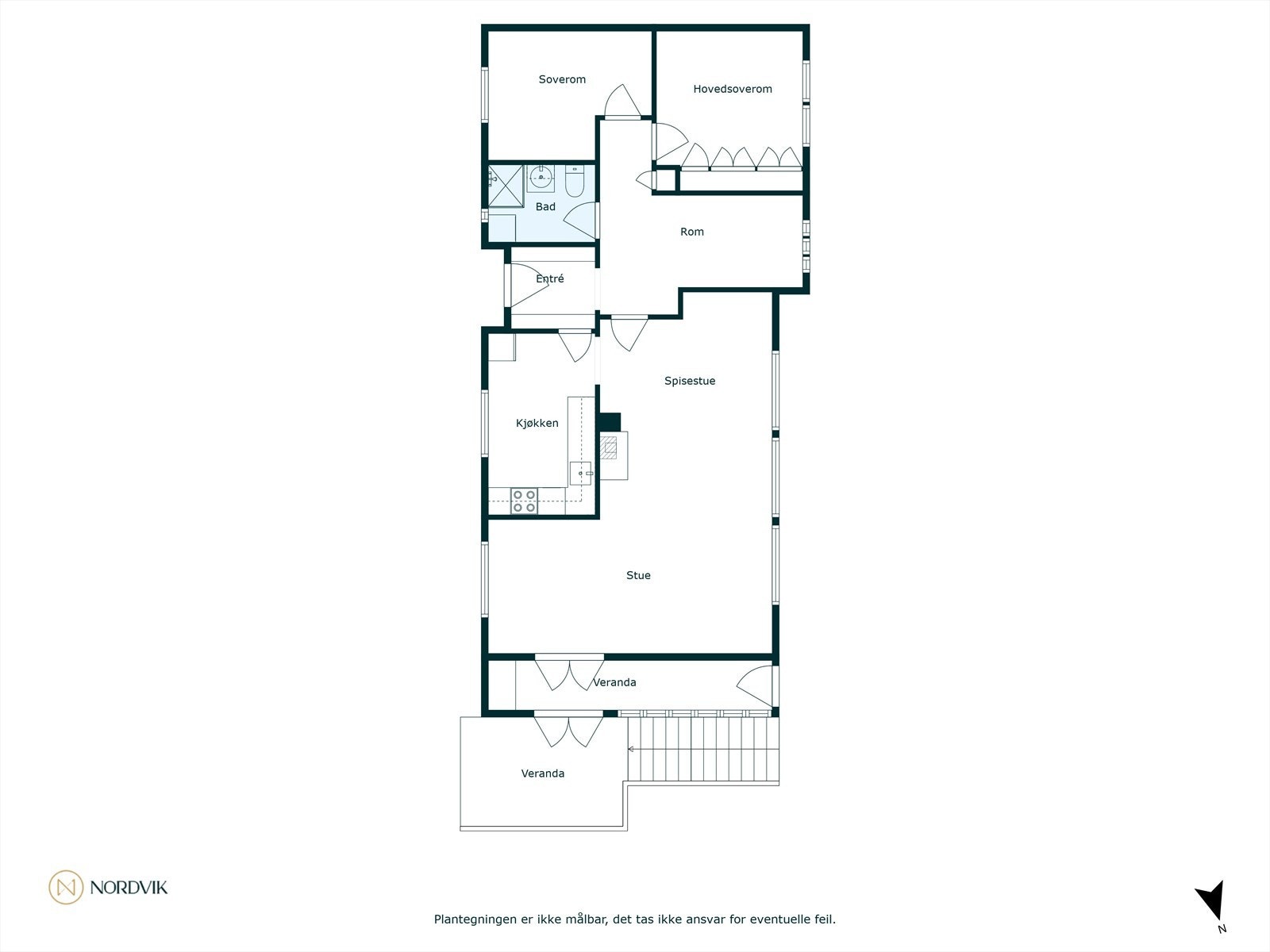 Plantegning hovedetasje. Avvik kan forekomme. Galleribilde