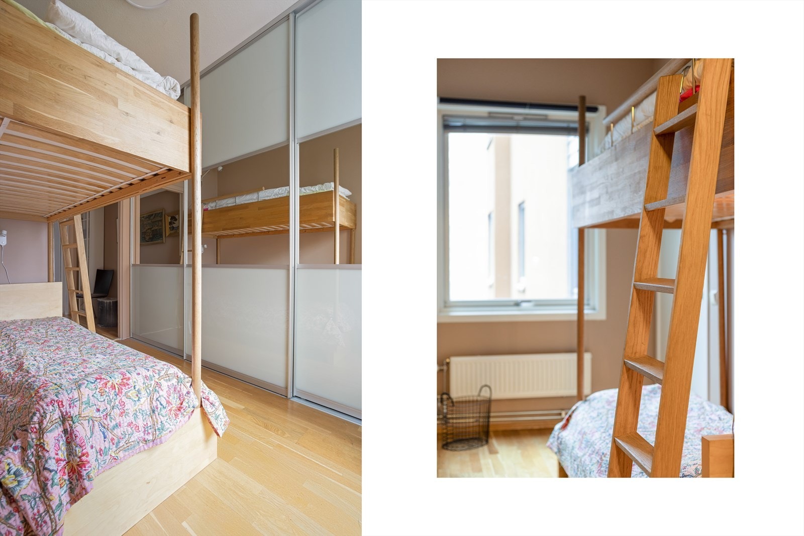 Leilighetens andre soverom er innredet med plassbygget køyeseng samt garderobeskap. Galleribilde