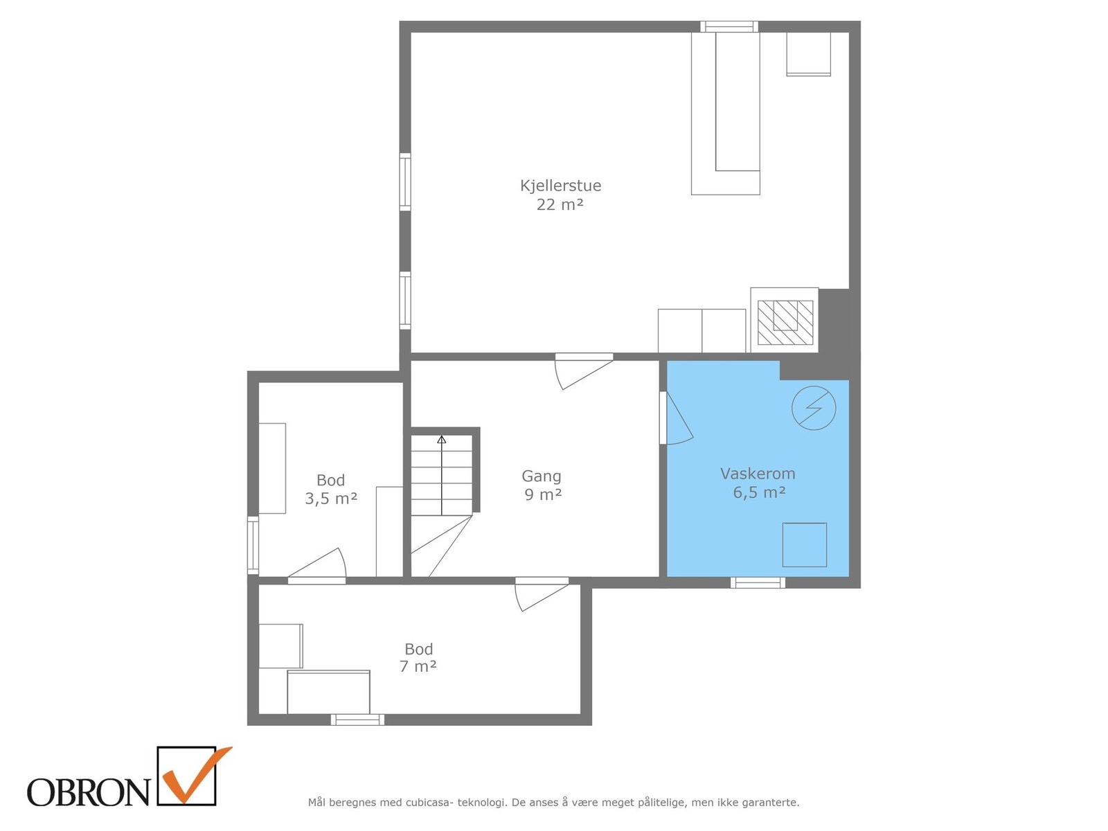 Planskisse sokkeletasje. Galleribilde