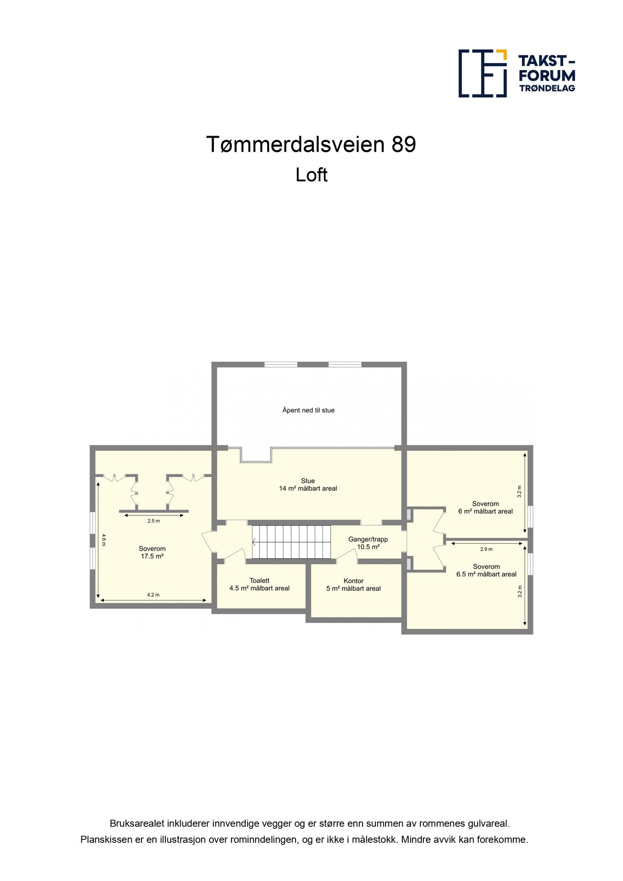 Planskisse loft. Galleribilde