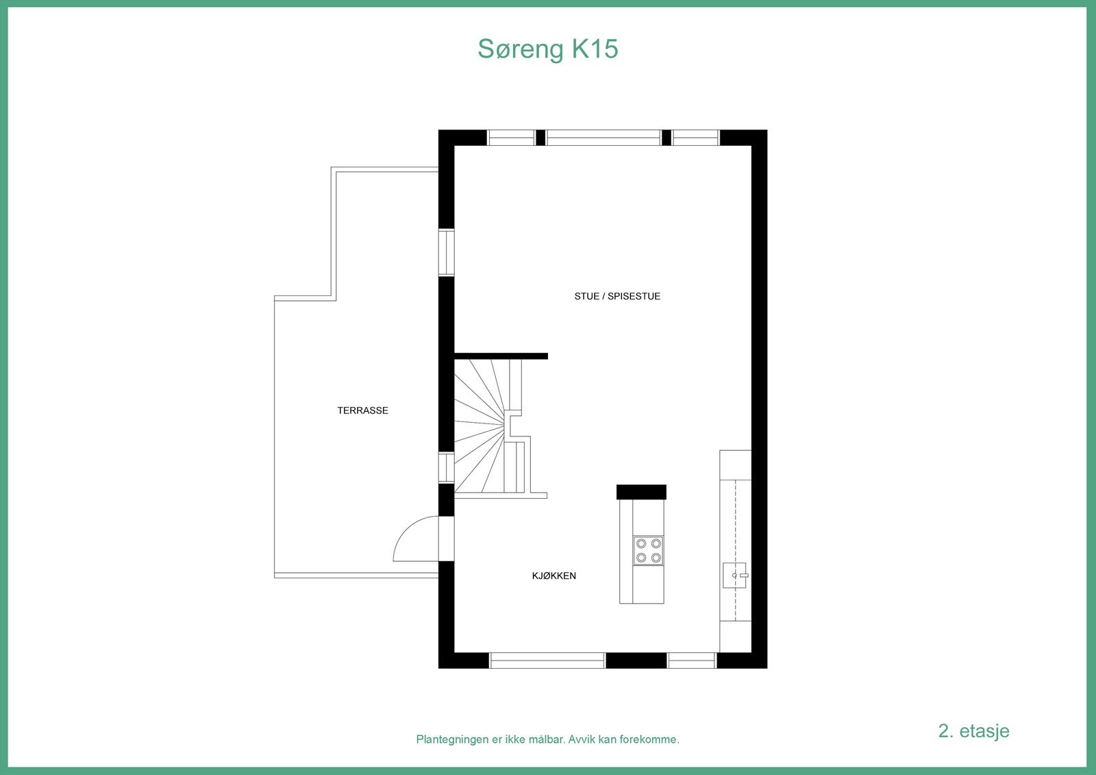Romslig stue/kjøkken på ca. 60 kvm Galleribilde