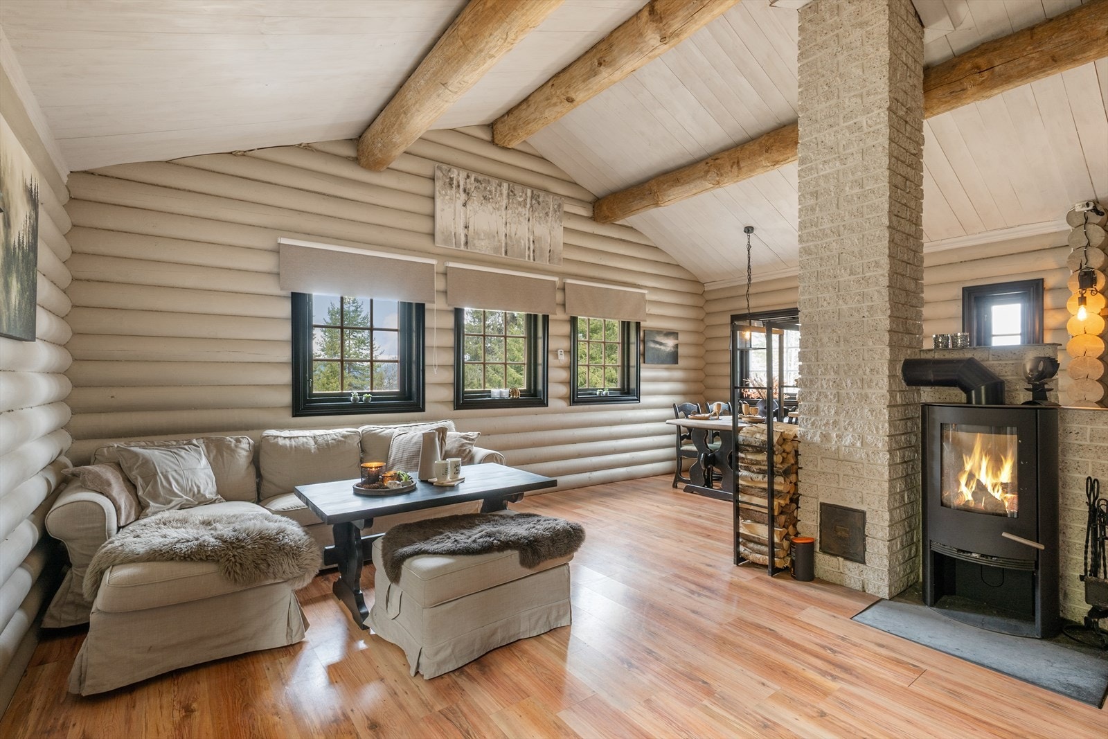 En hyggelig peisovn sørger for varme og ekstra kos. Galleribilde