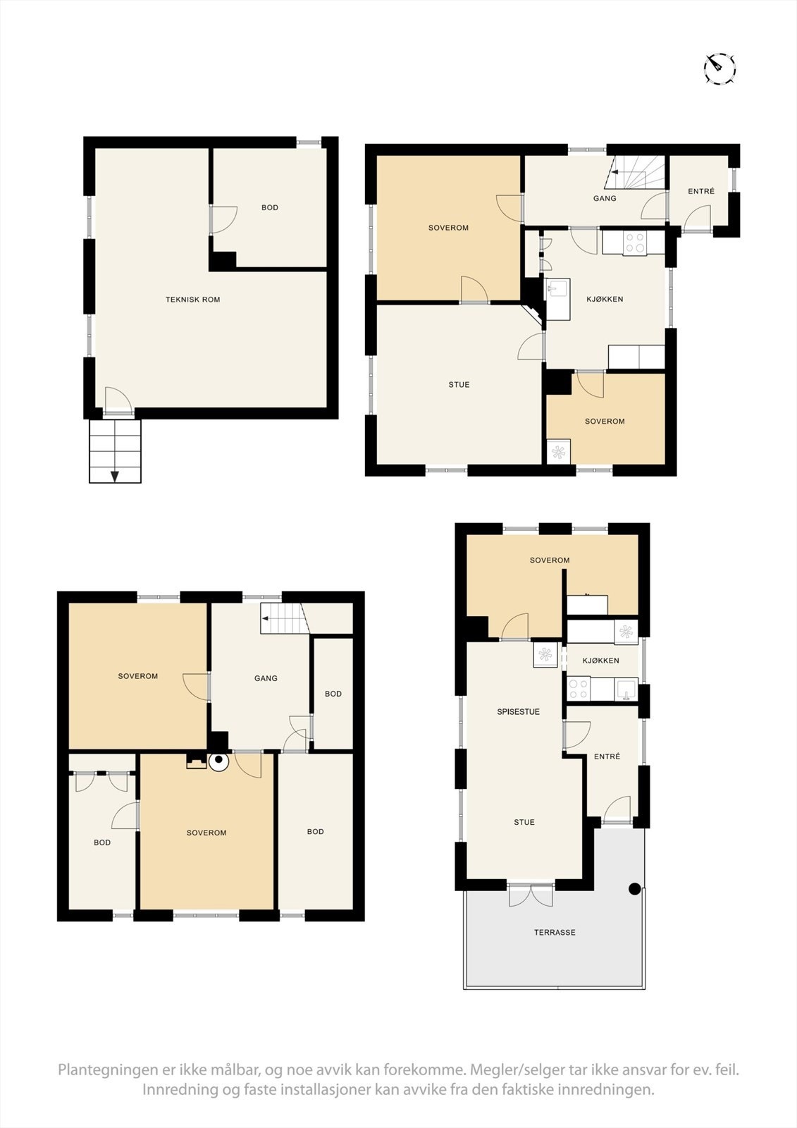 Plantegning over våningshuset og fritidsboligen. Galleribilde