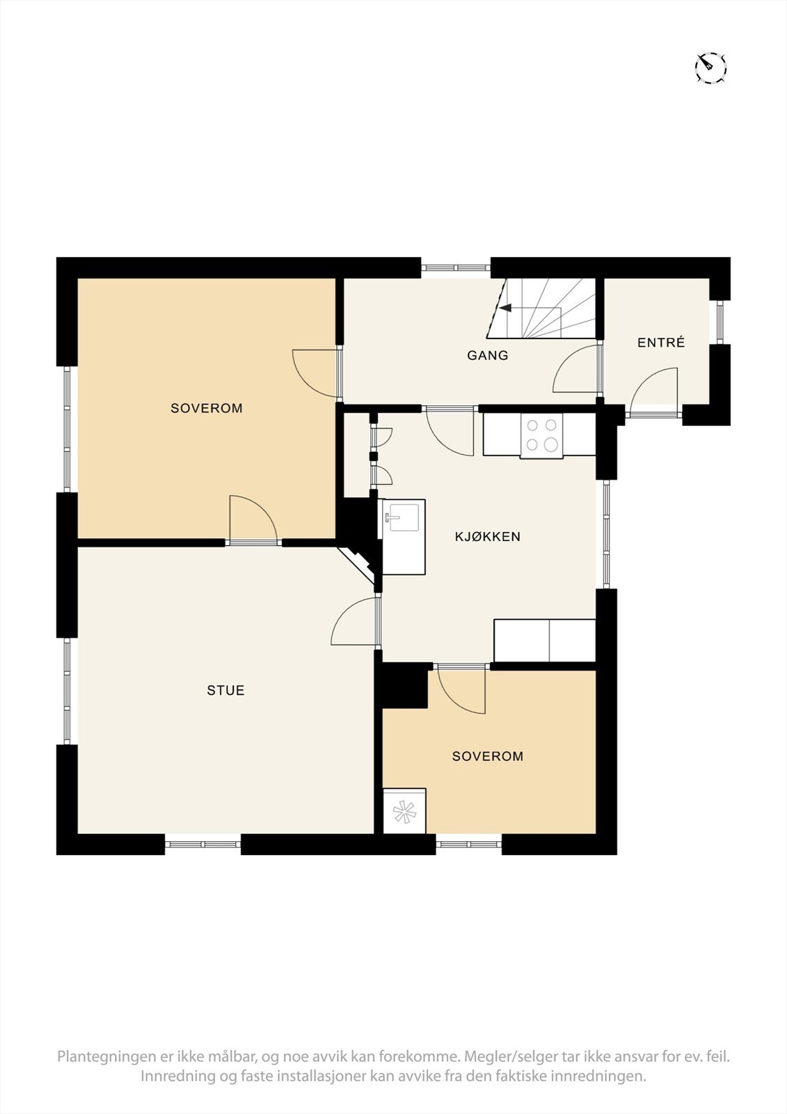 Plantegning 1. etasje våningshus. Galleribilde