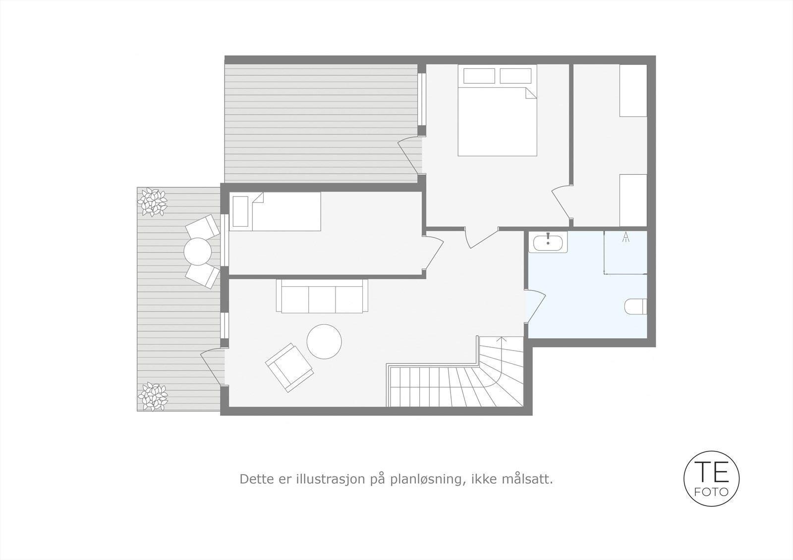 Plantegning tredje etasje. Galleribilde