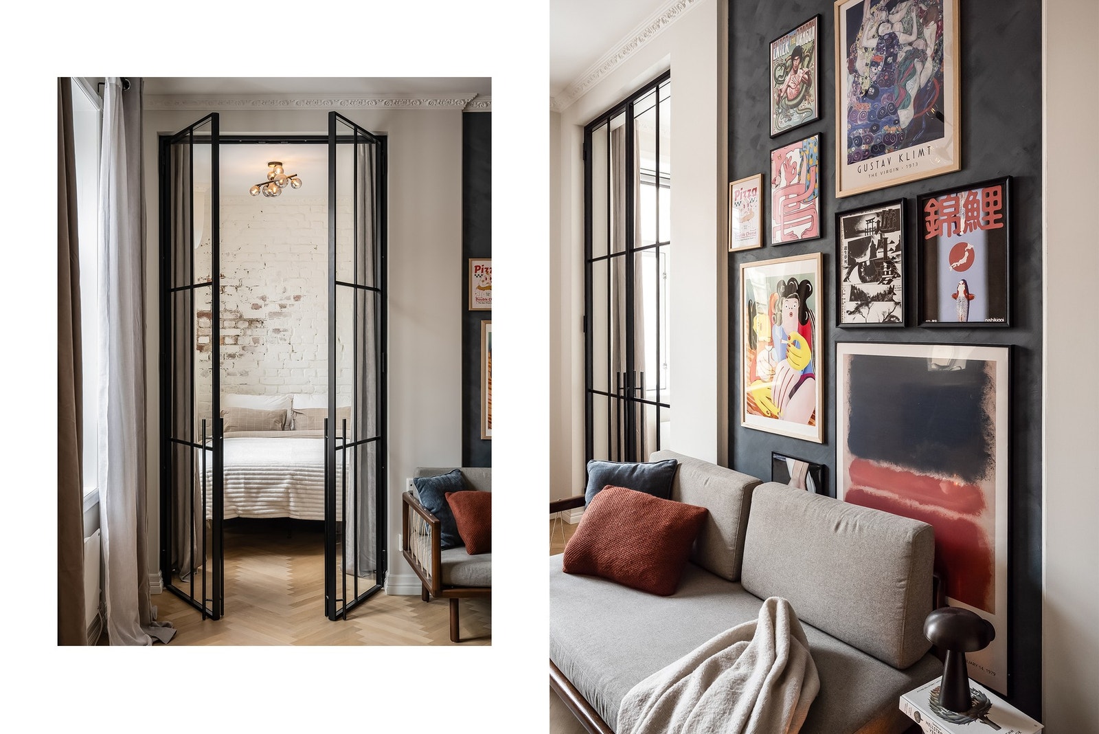 Flott, dobbel smijernsdør åpner opp til soverommet. Galleribilde