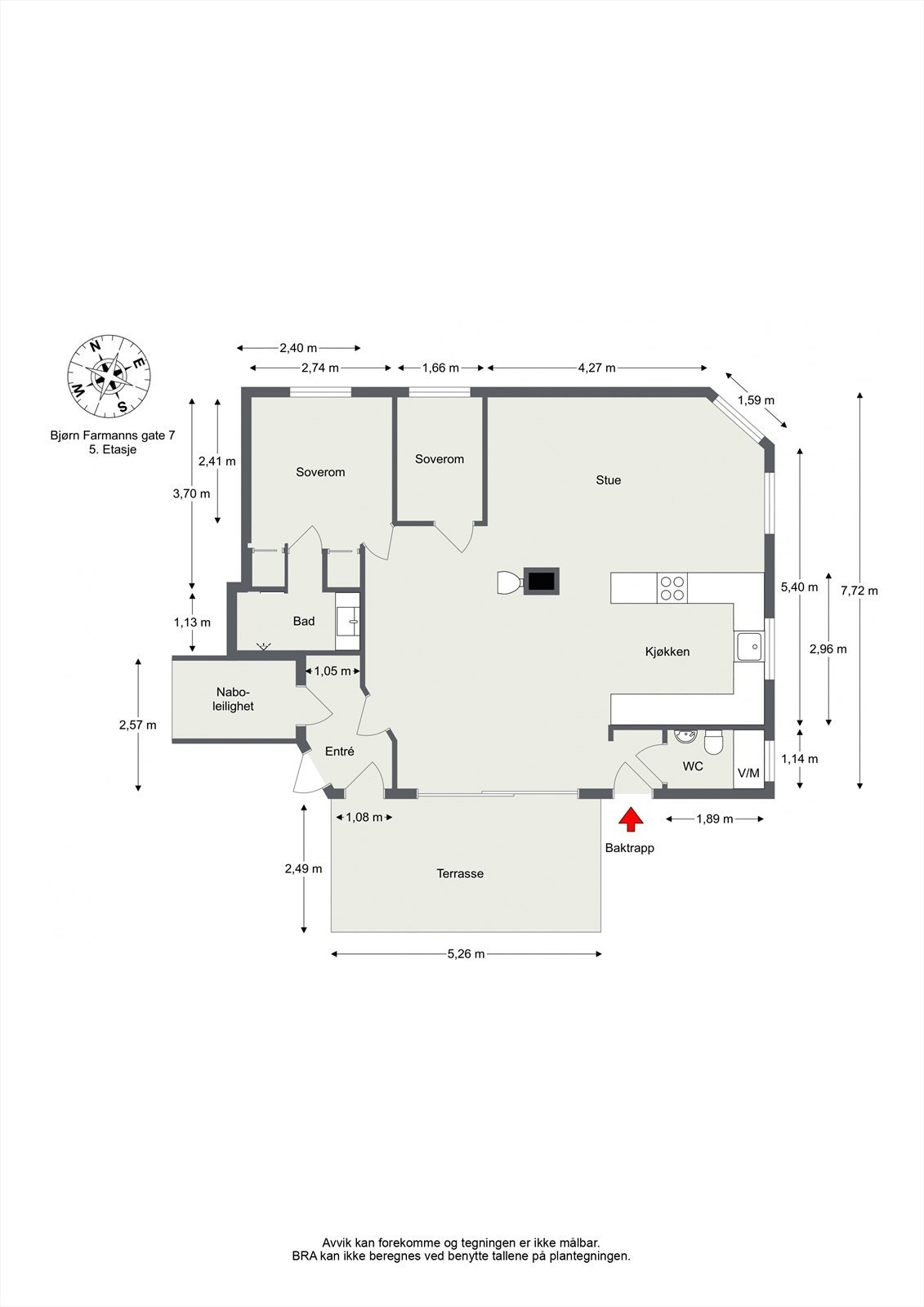 Plantegning (hemsen er ikke tegnet inn på plantegningen). Galleribilde