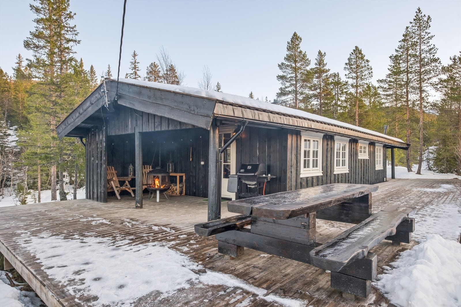 Tevellia er et attraktivt og trivelig hyttefelt med god avstand mellom hyttene. Galleribilde