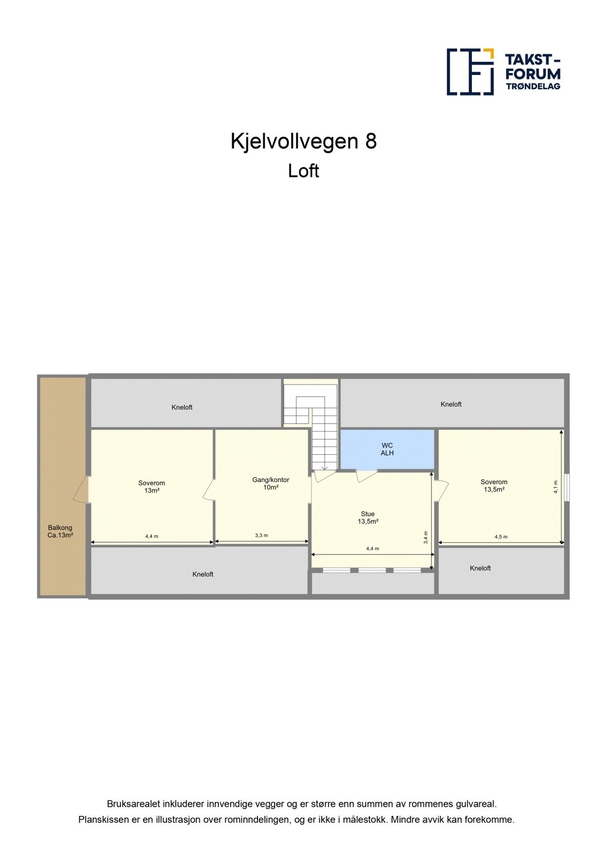 Planskisse loft. Galleribilde