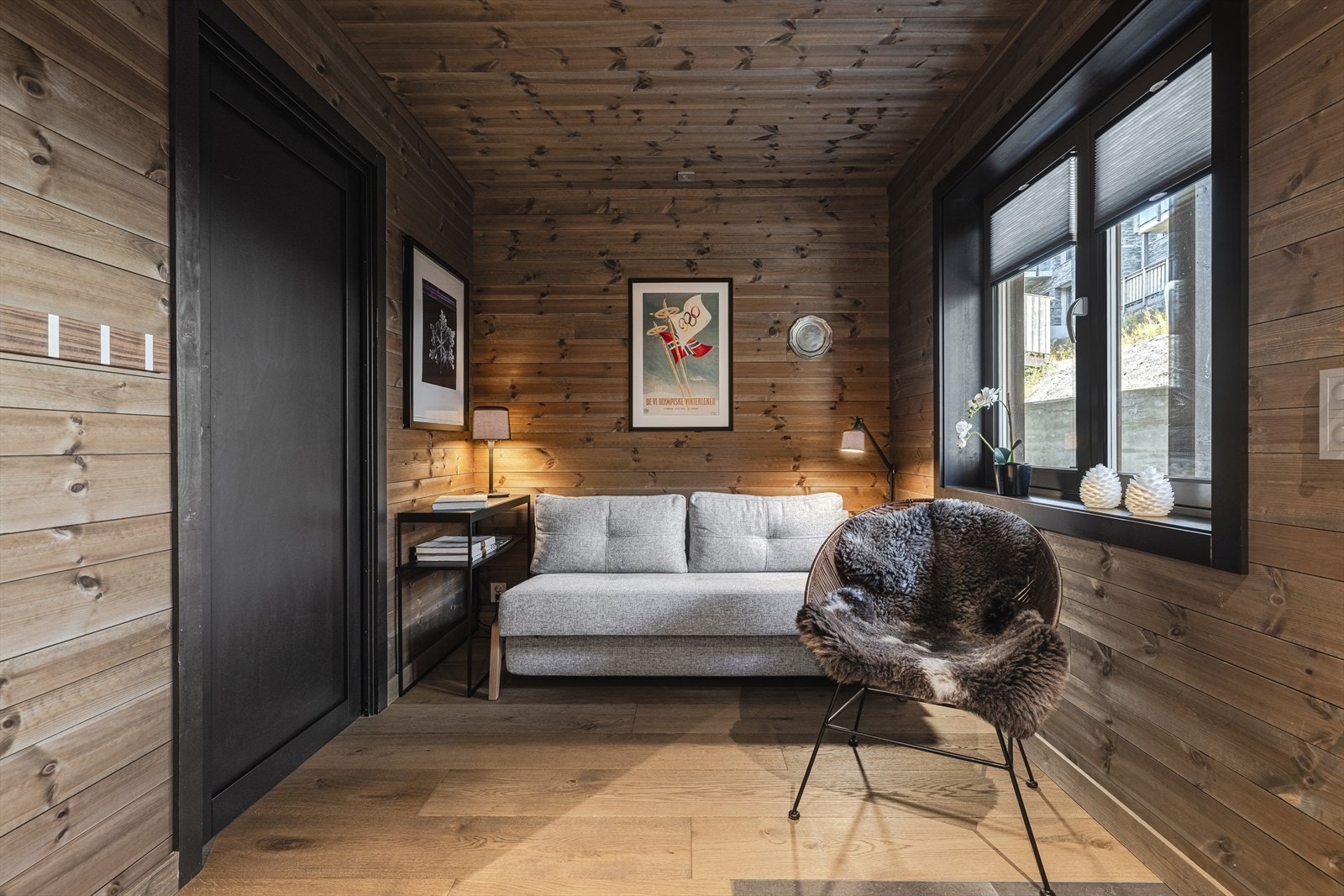 Hall/tv stue med god plass for en sovesofa Galleribilde