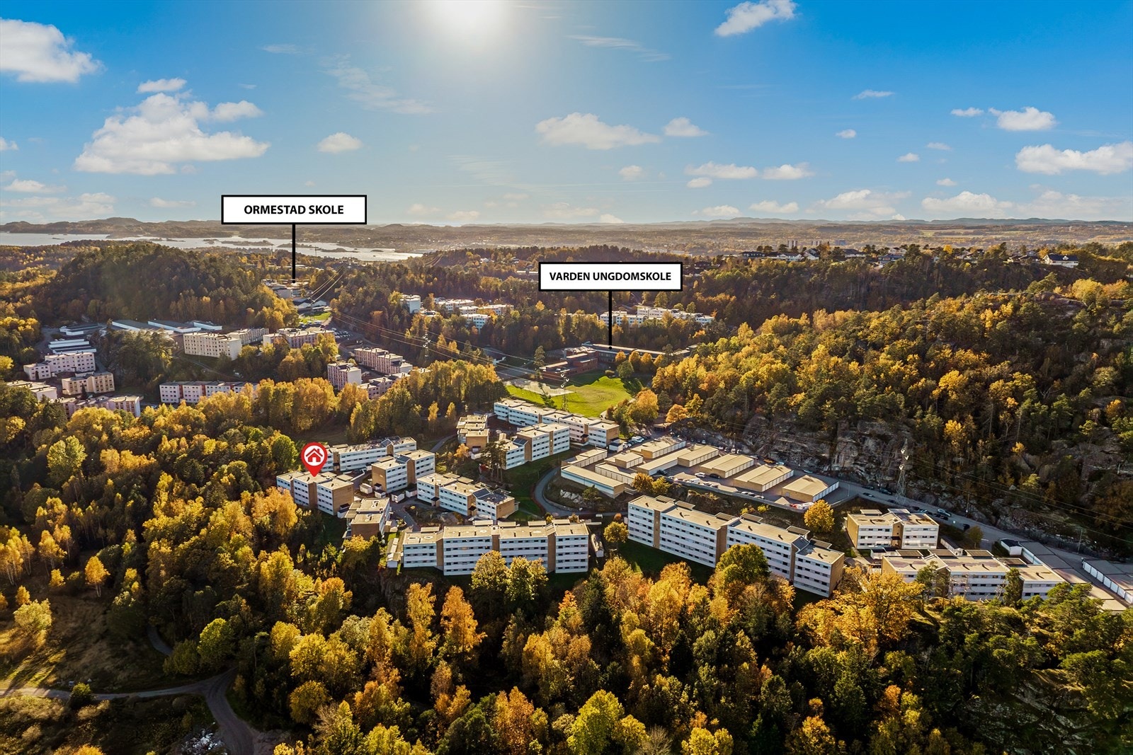 Kort gangavstand til barnehage, barneskole og ungdomsskole Galleribilde