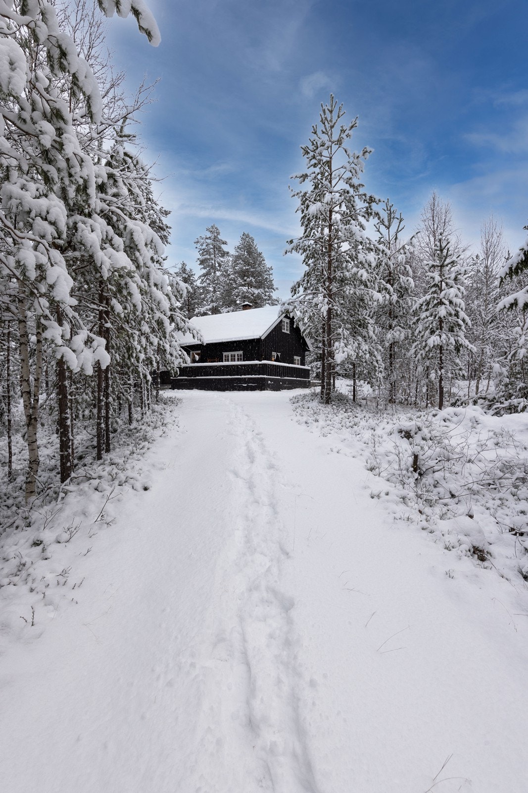 Fra Buenveien går det en egen stikkvei inn til denne eiendommen Galleribilde