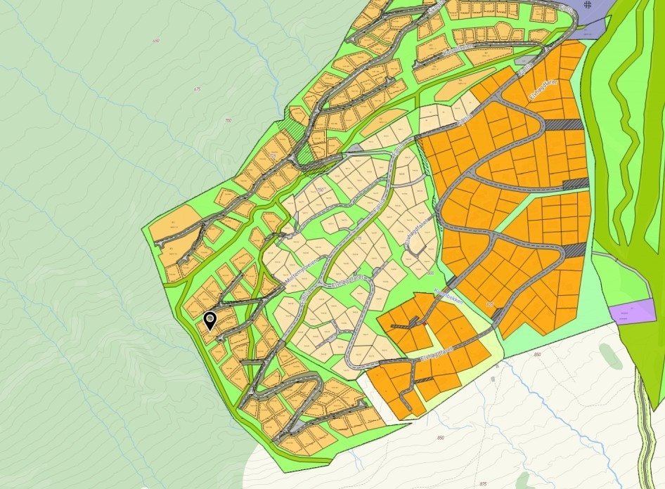 Hytten er prosjektert på tomt nr. 476 i nytt felt. Galleribilde