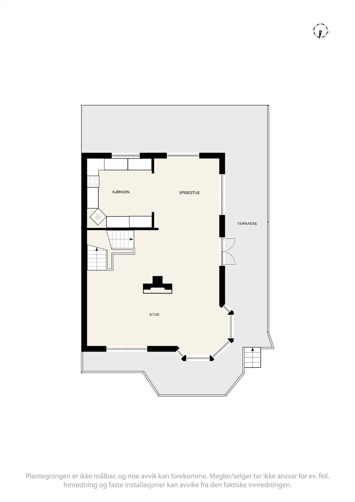 Plantegning 1. etasje Galleribilde