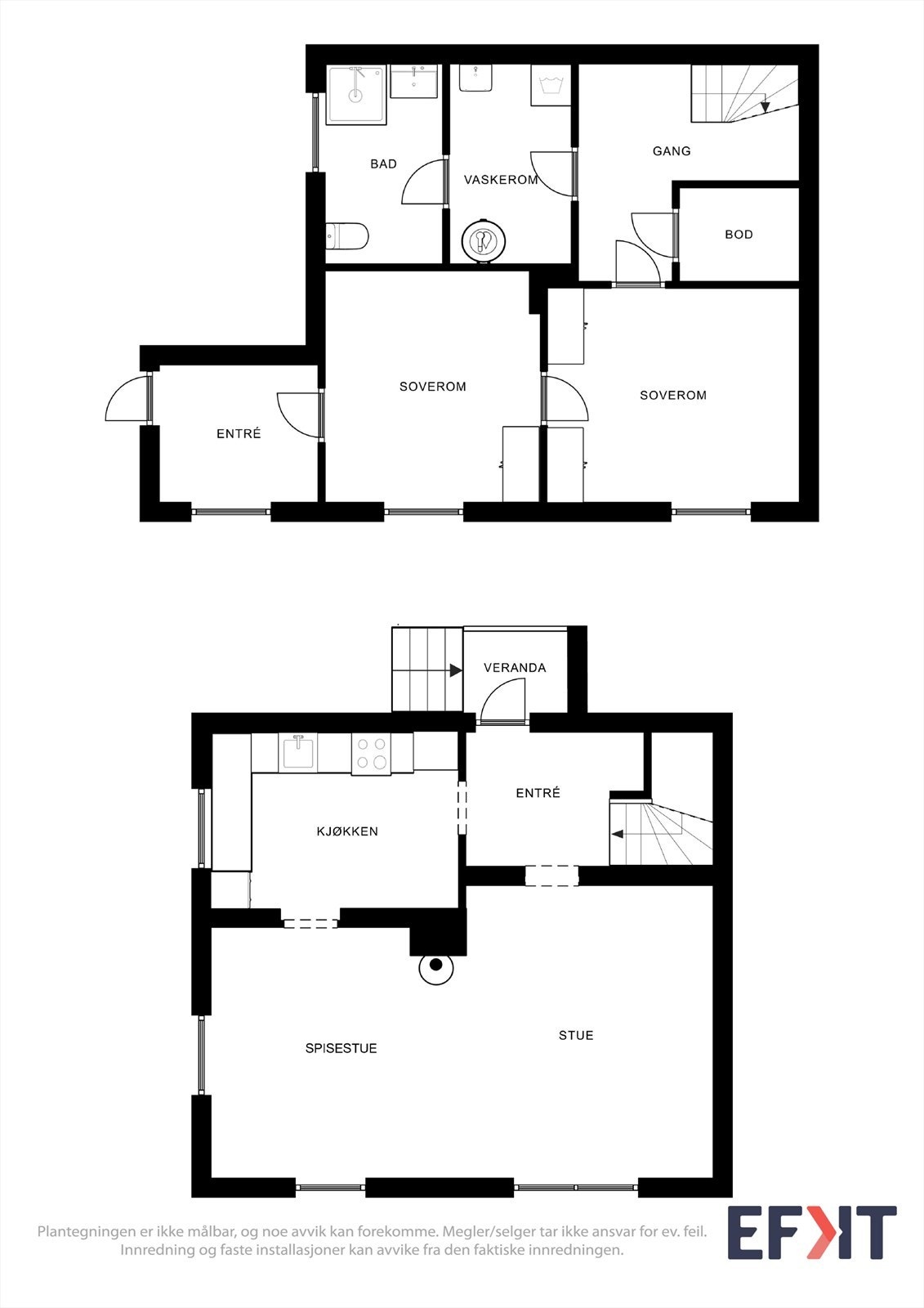 Plantegning - begge etasjer Galleribilde