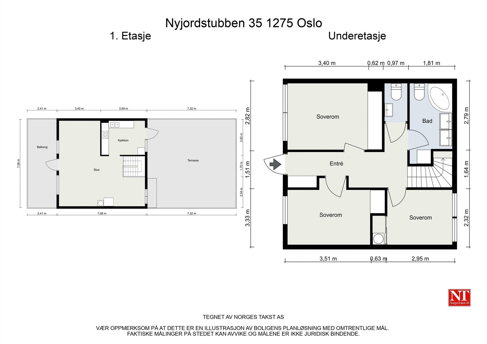 Nyjordstubben 35 1275 Oslo - 2D - Kombinert 1.etasje og underetasje. Galleribilde