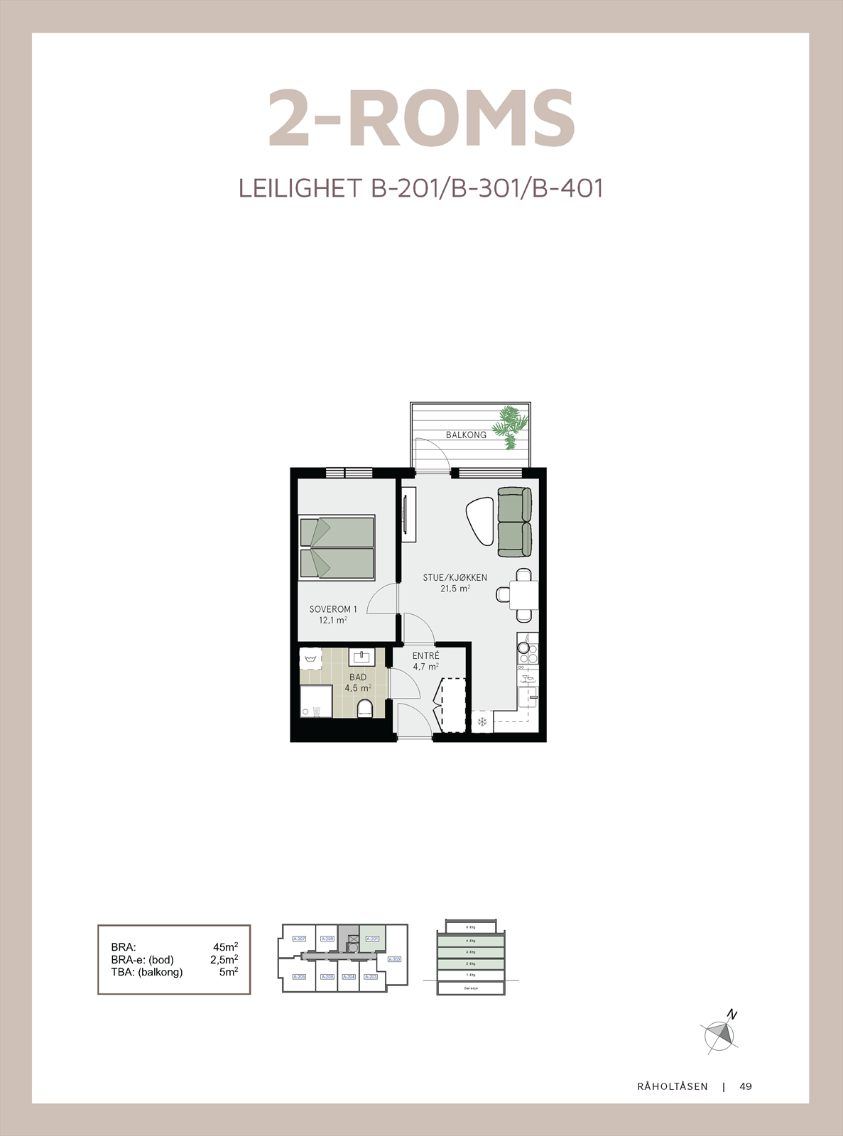 Planløsning av leiligheten som ligger fint til i 2. etasje. Galleribilde