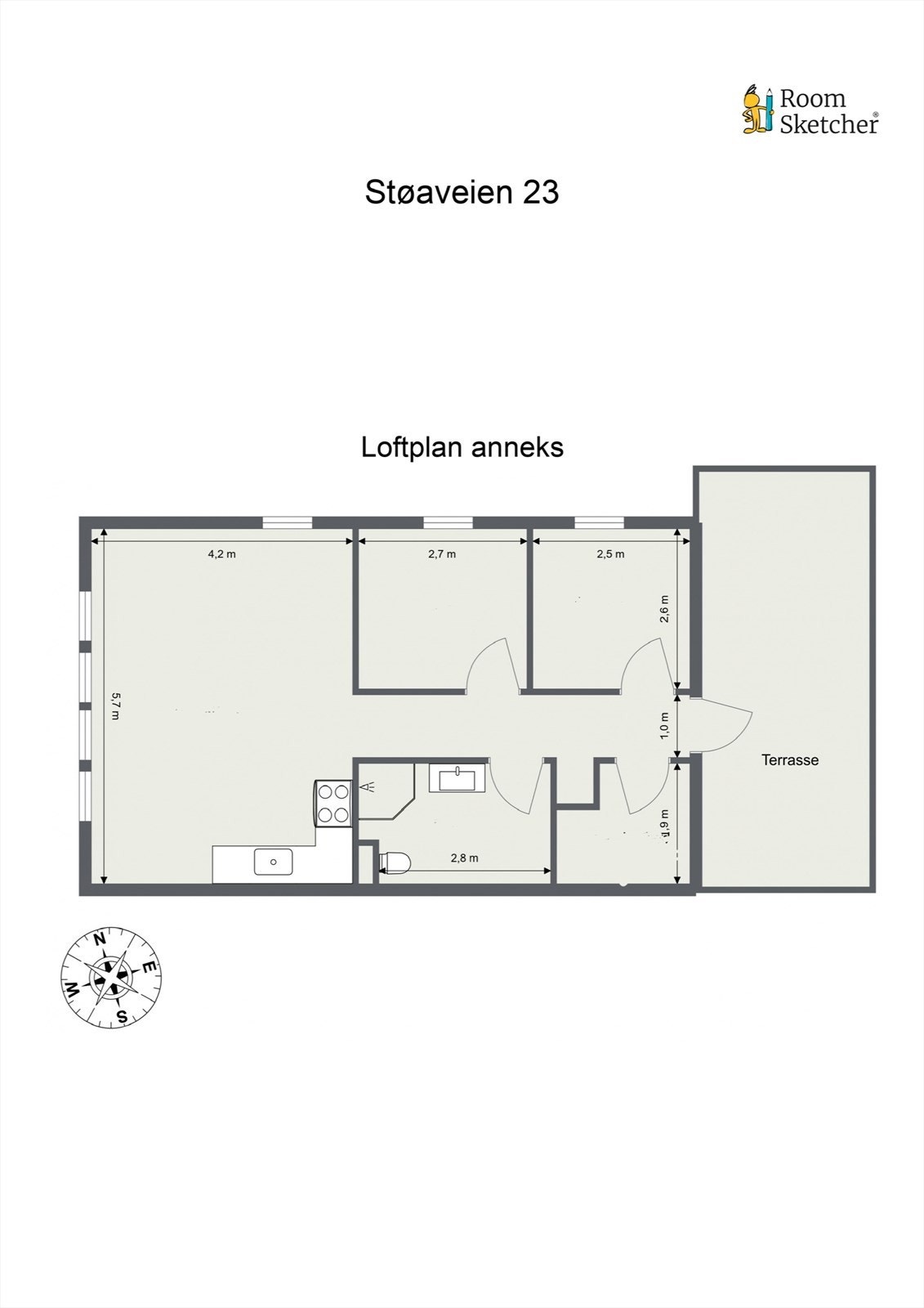 Plantegning loft garasje. Galleribilde