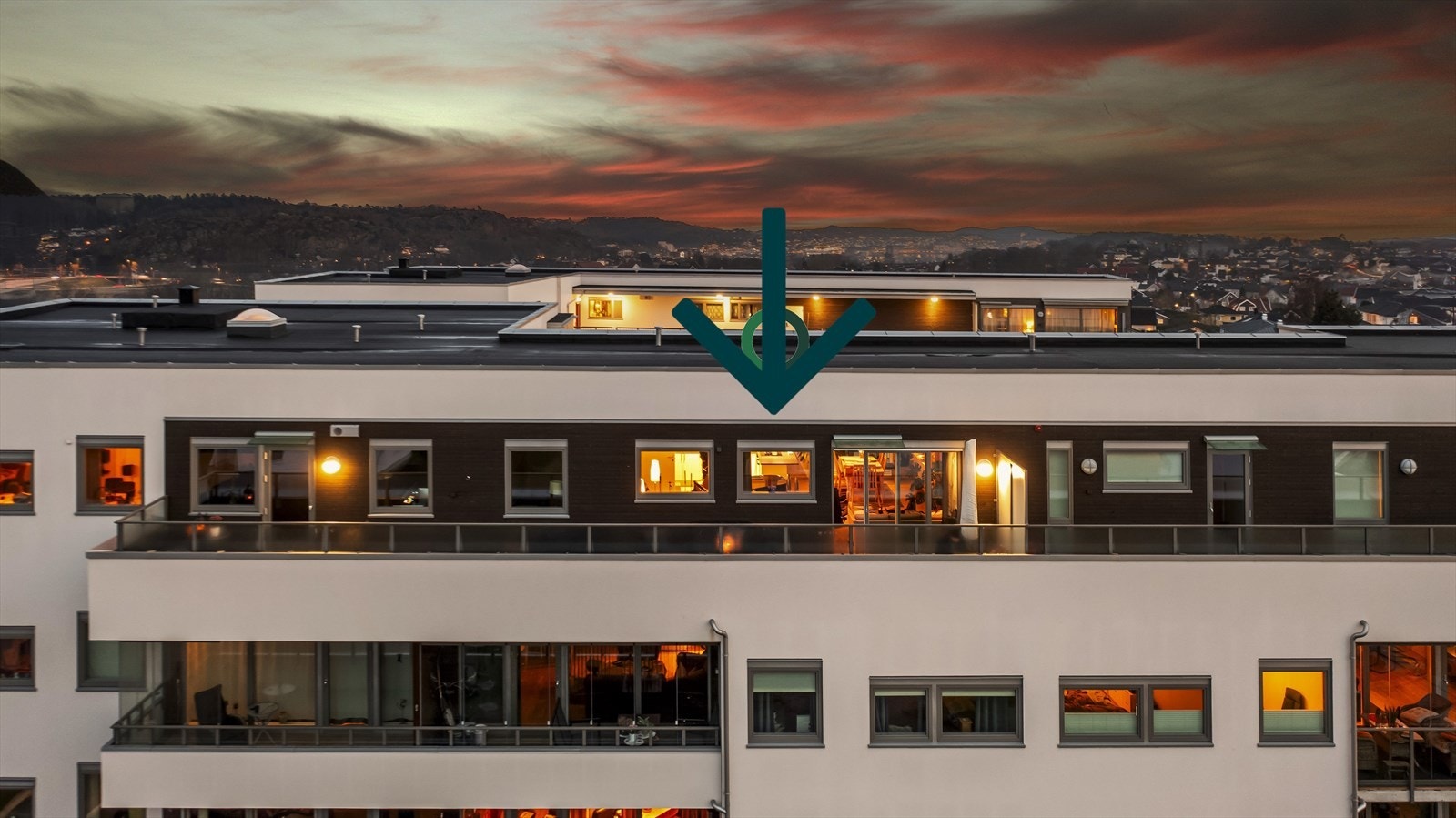 Dette kan rett å slett kalles en penthouse på Haukerød Galleribilde