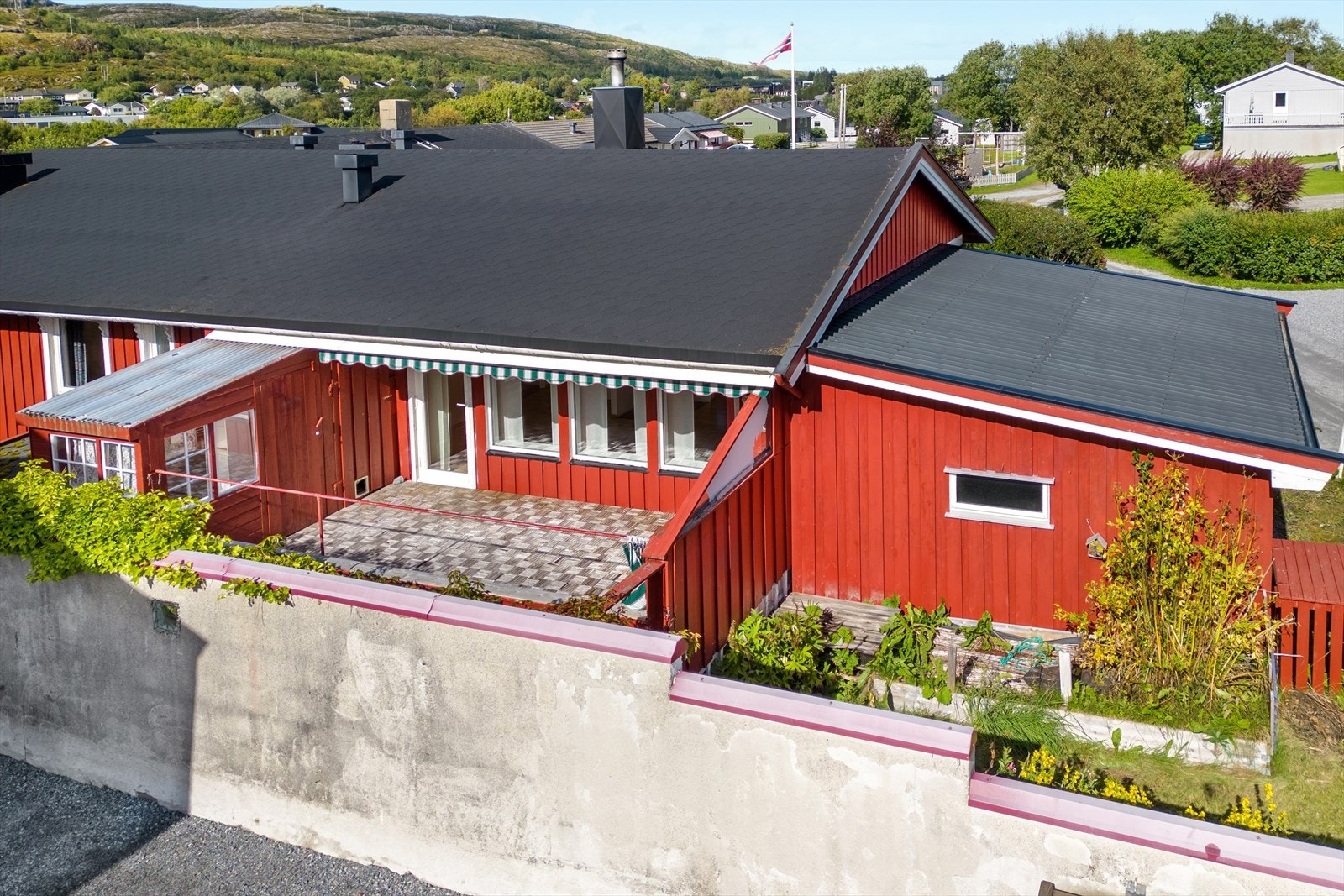 Skjermet sørvendt veranda Galleribilde