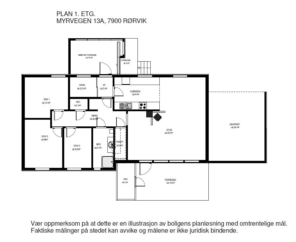Plantegning 1. etg Galleribilde