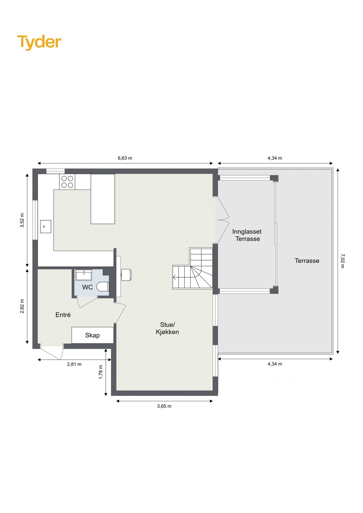 Plantegning 1. etasje Galleribilde