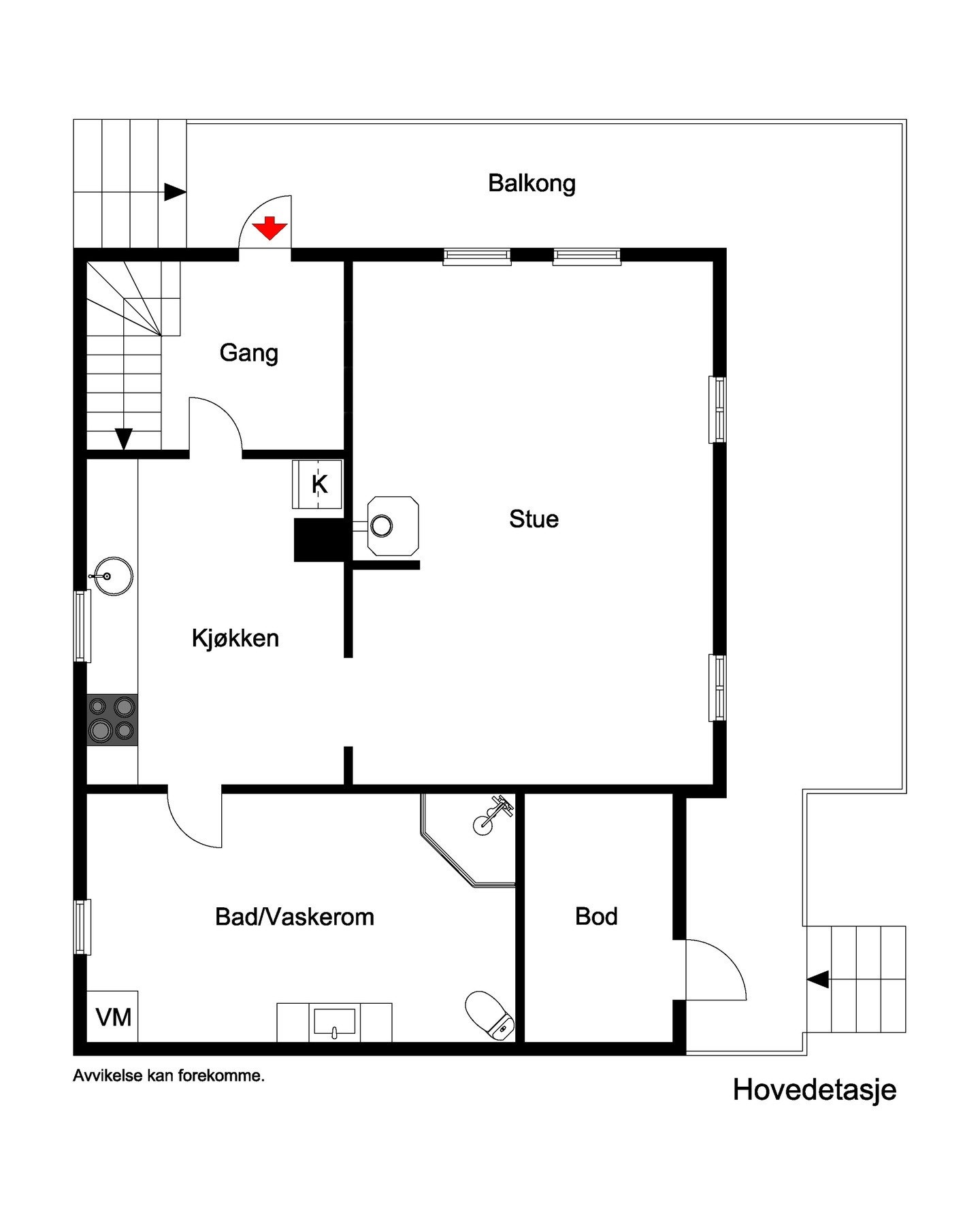 Plantegning 1.etg. Galleribilde
