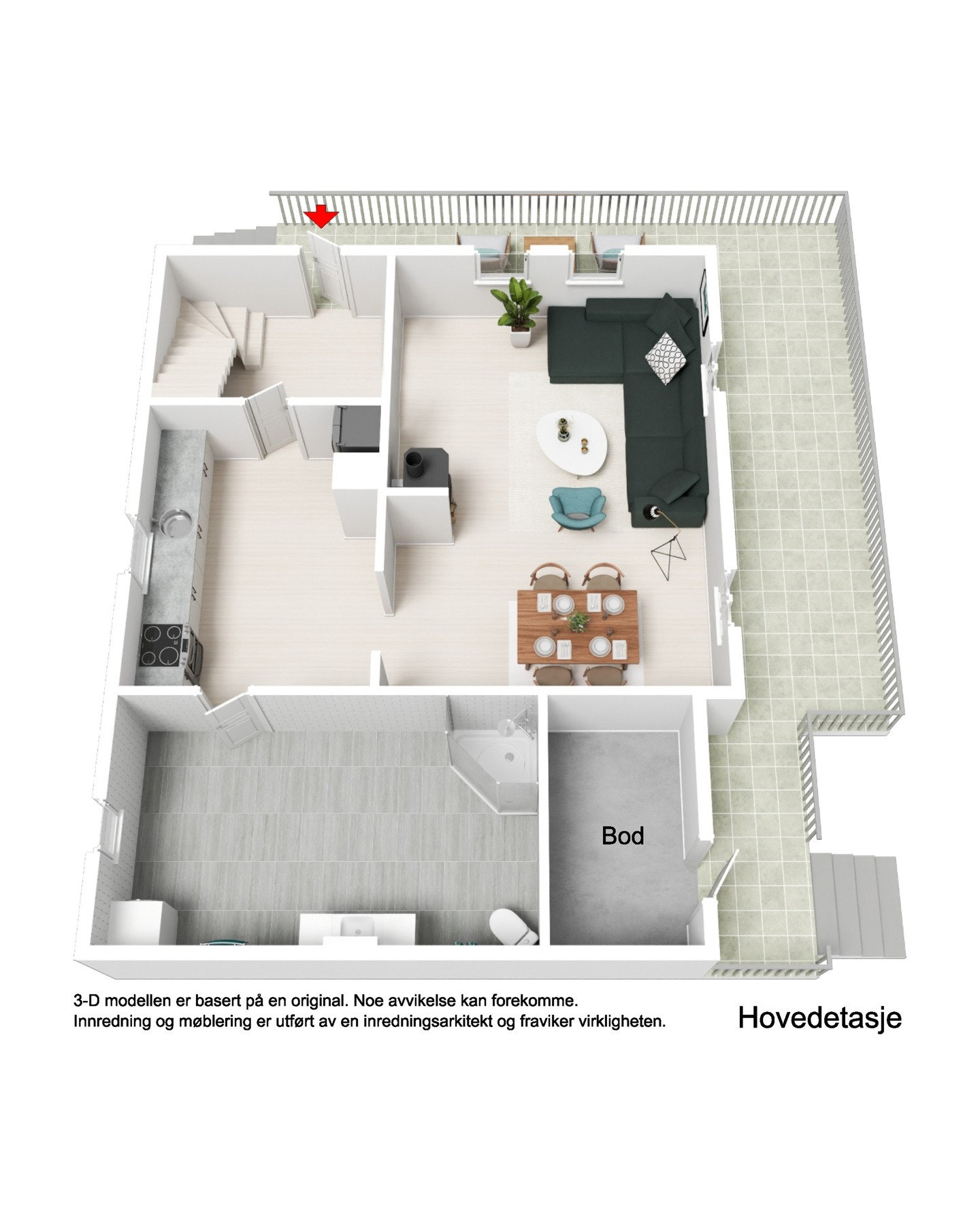 Plantegning 1.etg. Galleribilde