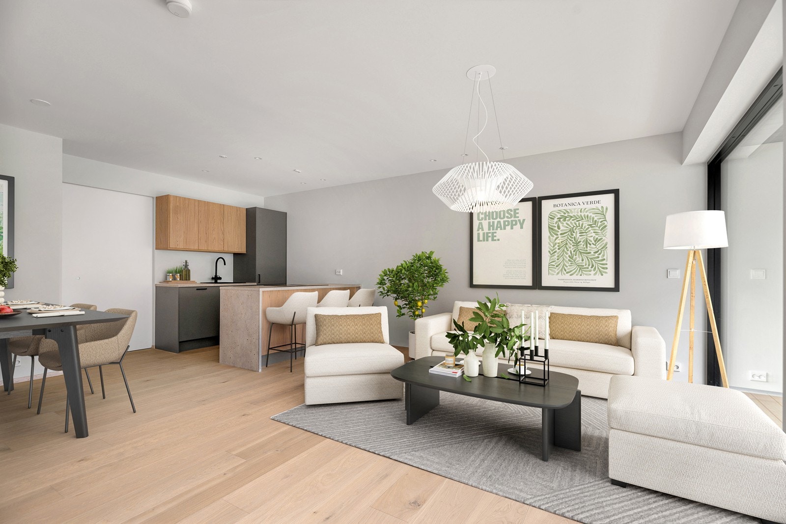 Helt ny og delikat 2-roms leilighet med fine detaljer beliggende i hjertet av Vågsbygd (Digitalt stylet) Galleribilde