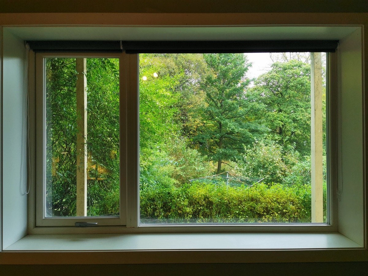 Grønn utsikt fra soverom Galleribilde