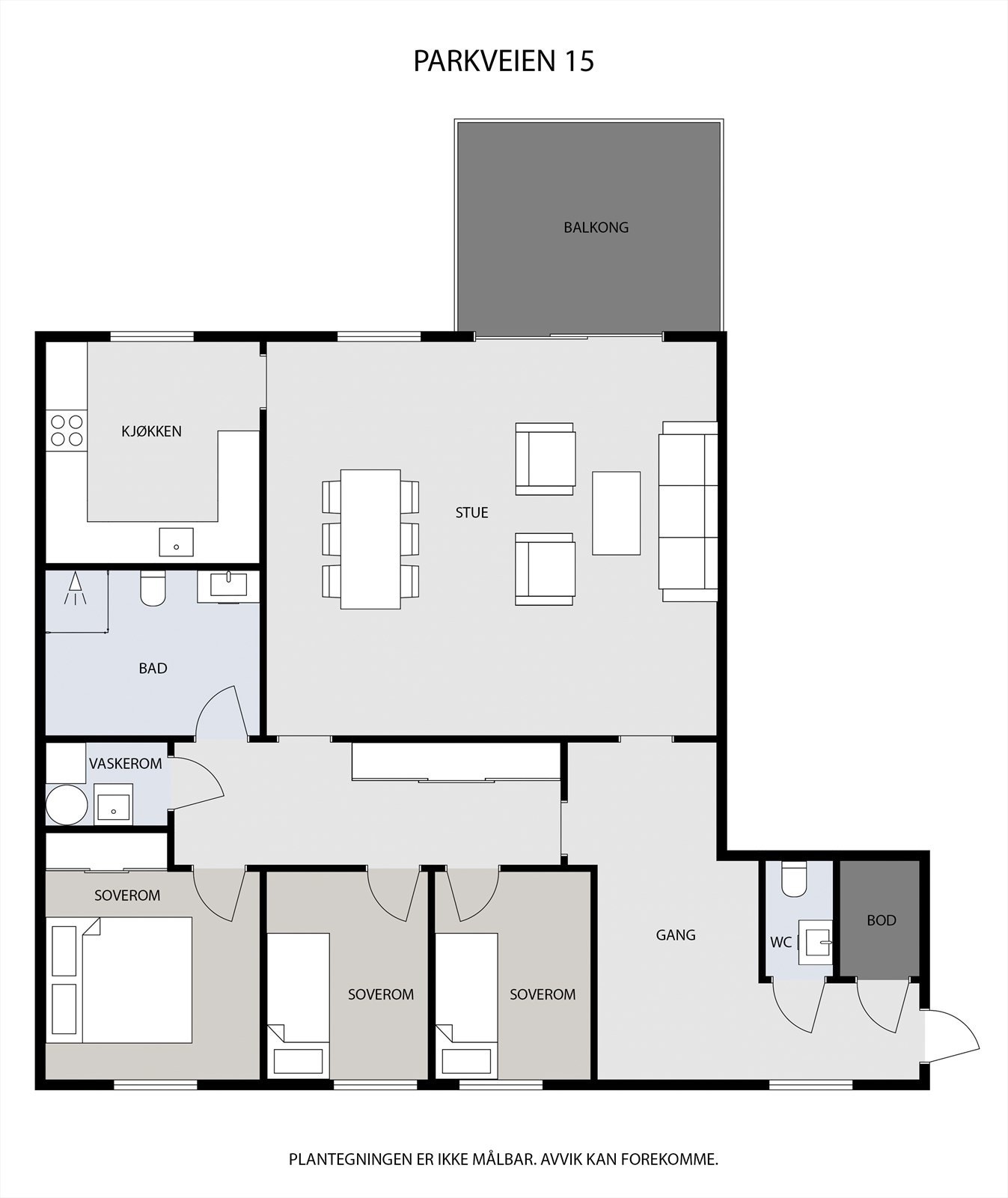 Plantegning leilighet 1 etasje. Galleribilde