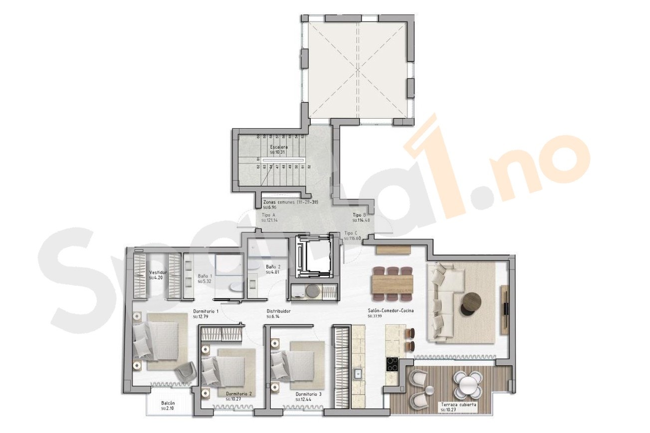 Plantegning av leilighet Galleribilde