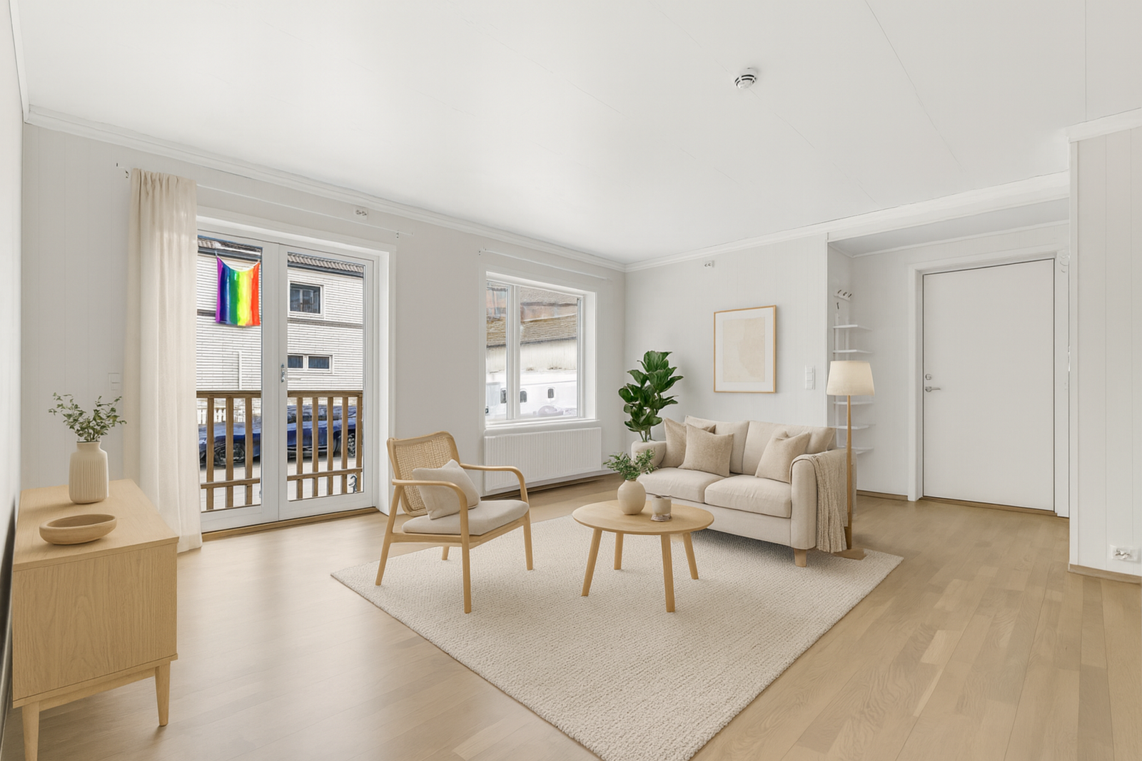 Rommene er digitalt møblert for å illustrere hvordan man møblere hvert rom. Galleribilde